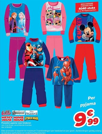Carrefour Fluwelen pyjama voor kinderen aanbieding