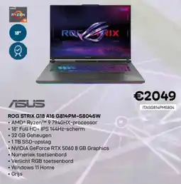 CompuDeals Asus rog strix G18 A16 G814PM-S8046W aanbieding