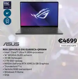 CompuDeals Asus rog zephyrus G16 GU605CX-QR106W aanbieding