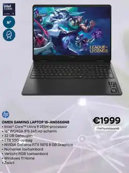 CompuDeals HP Omen gaming laptop 16-AN0666NB aanbieding