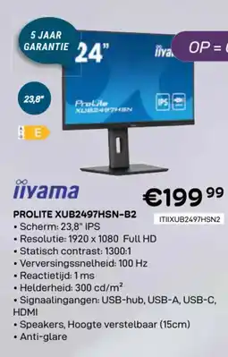 CompuDeals Iiyama prolite XUB2497HSN aanbieding