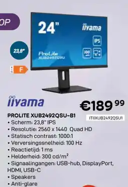 CompuDeals Iiyama prolite XUB2492QSU-B1 aanbieding