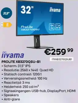 CompuDeals Iiyama prolite XB3270QSU-B1 aanbieding