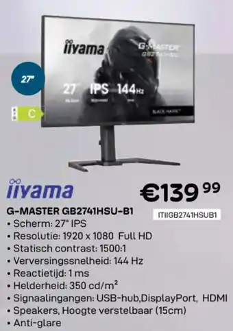 CompuDeals Iiyama G-master GB2741HSU-B1 aanbieding