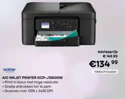 CompuDeals Brother aio inkjet printer DCP-J1360DW aanbieding