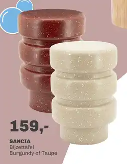 Trendhopper Sancia bijzettafel burgundy of taupe aanbieding