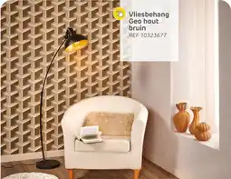 Brico Vliesbehang geo hout bruin aanbieding