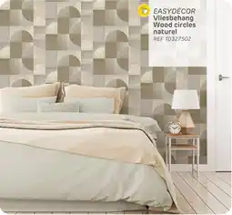 Brico Easydécor vliesbehang wood circles naturel aanbieding