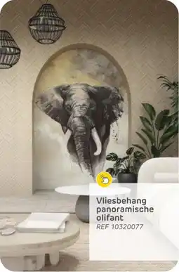 Brico Vliesbehang panoramische olifant aanbieding
