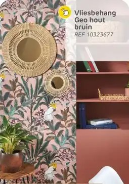 Brico Vliesbehang geo hout bruin aanbieding