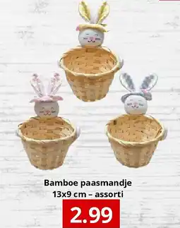 NH Market Bamboe paasmandje 13x9 cm – assorti aanbieding