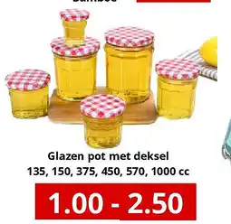 NH Market Glazen pot met deksel 135, 150, 375, 450, 570, 1000 cc aanbieding