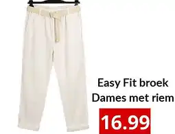 NH Market Easy Fit broek Dames met riem aanbieding