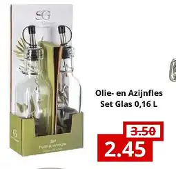 NH Market Olie- en Azijnfles Set Glas 0,16 L aanbieding