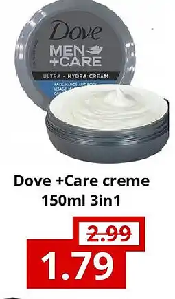 NH Market Dove +Care creme 150ml 3in1 aanbieding