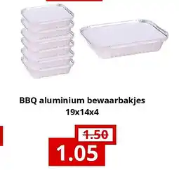 NH Market BBQ aluminium bewaarbakjes 19x14x4 aanbieding