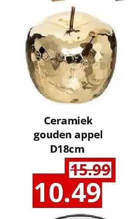 NH Market Ceramiek gouden appel D18cm aanbieding