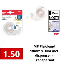 NH Market MP Plakband 18mm x 30m met dispenser – Transparant aanbieding