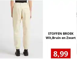 NH Market STOFFEN BROEK Wit,Bruin en Zwart aanbieding