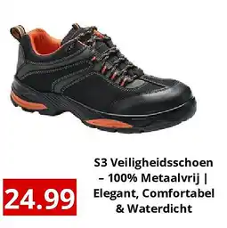 NH Market S3 Veiligheidsschoen – 100% Metaalvrij | Elegant, Comfortabel & Waterdicht aanbieding