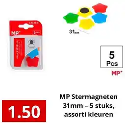 NH Market MP Stermagneten 31mm – 5 stuks, assorti kleuren aanbieding