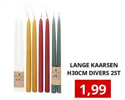 NH Market LANGE KAARSEN H30CM DIVERS 2ST aanbieding