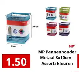 NH Market MP Pennenhouder Metaal 8x10cm – Assorti kleuren aanbieding