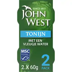 Albert Heijn John West Tonijn met een vleugje water 2-pack aanbieding
