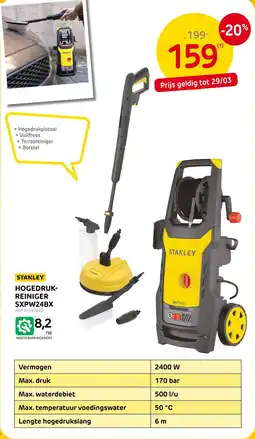 Brico Stanley Hogedrukreiniger SXPW24BX aanbieding
