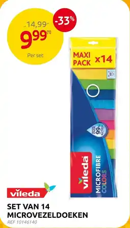 Brico Vileda Set Van 14 Microvezeldoeken aanbieding