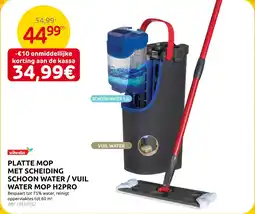 Brico Vileda Platte Mop met Scheiding Schoon Water / Vuil Water Mop H2PRO aanbieding