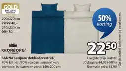 Jysk Sanna satijnen dekbedovertrek aanbieding