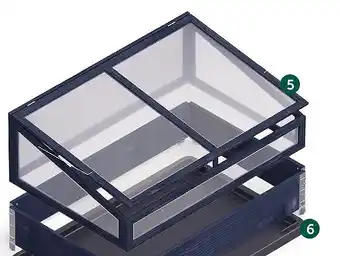 Opzetserre zwart/naturel 120x80cm