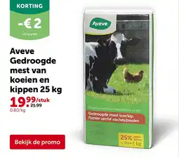 AVEVE Aveve Gedroogde mest van koeien en kippen 25 kg aanbieding