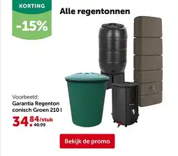 AVEVE Garantia Regenton conisch Groen 210 l aanbieding