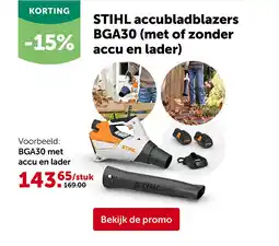 AVEVE STIHL accubladblazers BGA30 (met of zonder accu en lader) aanbieding