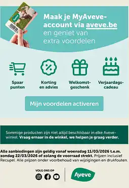 AVEVE Maak je MyAveveaccount via aveve.be aanbieding