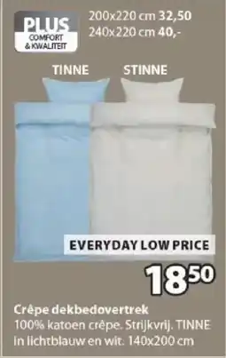 Jysk Crêpe Dekbedovertrek aanbieding