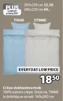 Jysk Crêpe Dekbedovertrek aanbieding