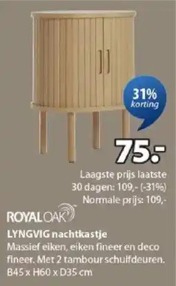 Jysk Royal Oak Lyngvig Nachtkastje aanbieding