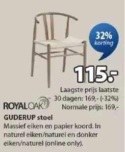 Jysk Royal Oak Guderup Stoel aanbieding
