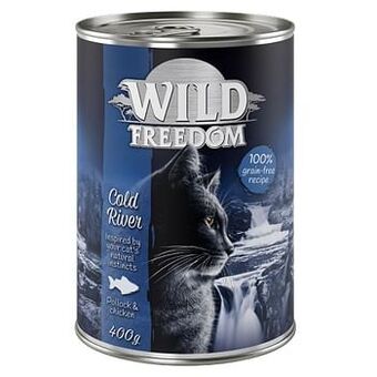 Zooplus 12x400g Adult Cold River Zeezalm & Kip Wild Freedom Kattenvoer aanbieding