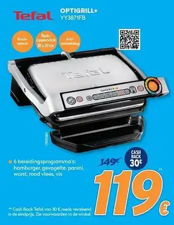 Krëfel Tefal optigrill+ yy3871fb aanbieding