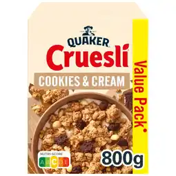 Albert Heijn Quaker Cruesli cookies & cream value pack aanbieding