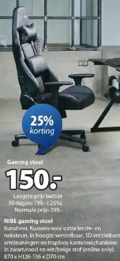 Jysk Nibe gaming stoel aanbieding