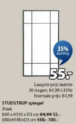 Jysk Studstrup spiegel aanbieding