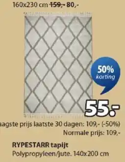 Jysk Rypestarr tapijt aanbieding