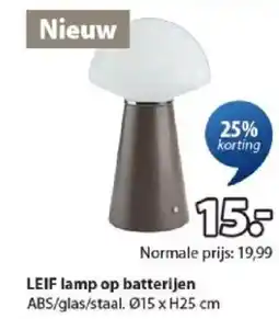 Jysk Leif lamp op batterijen aanbieding