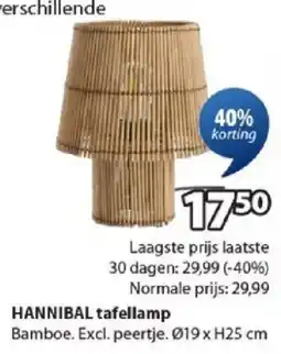 Jysk Hannibal tafellamp aanbieding