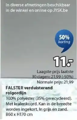 Jysk Falster verduisterend rolgordijn aanbieding